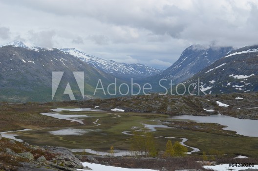 Picture of Subarctic tundra in Norwegian mountains northern Scanned